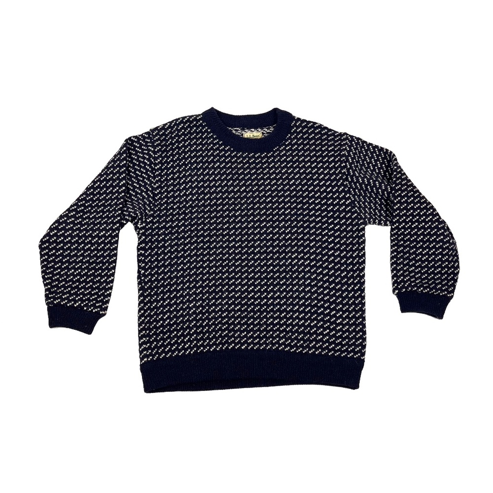 Vintage LL Bean Wool Birdseye Nordic Sweater Made in Norway
